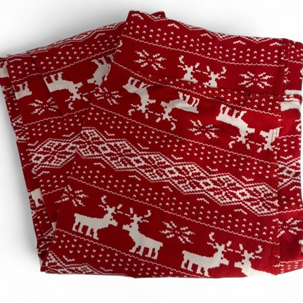 Festive Red Reindeer Leggings